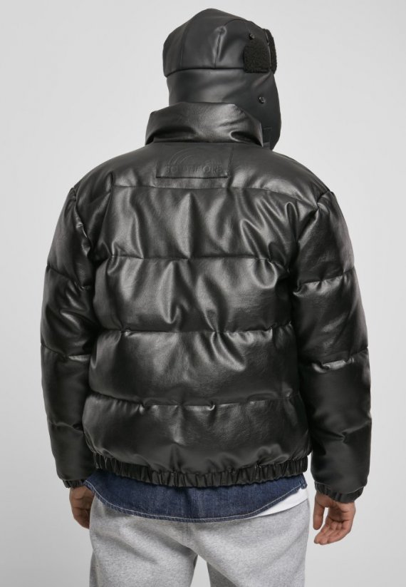Zimná pánska bunda Southpole Imitation Leather Bubble Jacket - black
