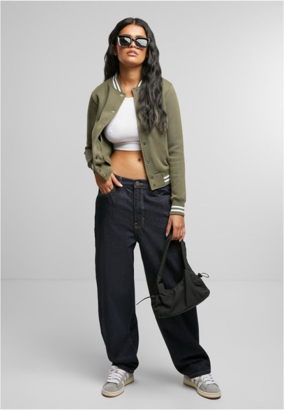 Ladies College Sweat Jacket - olive/olive
