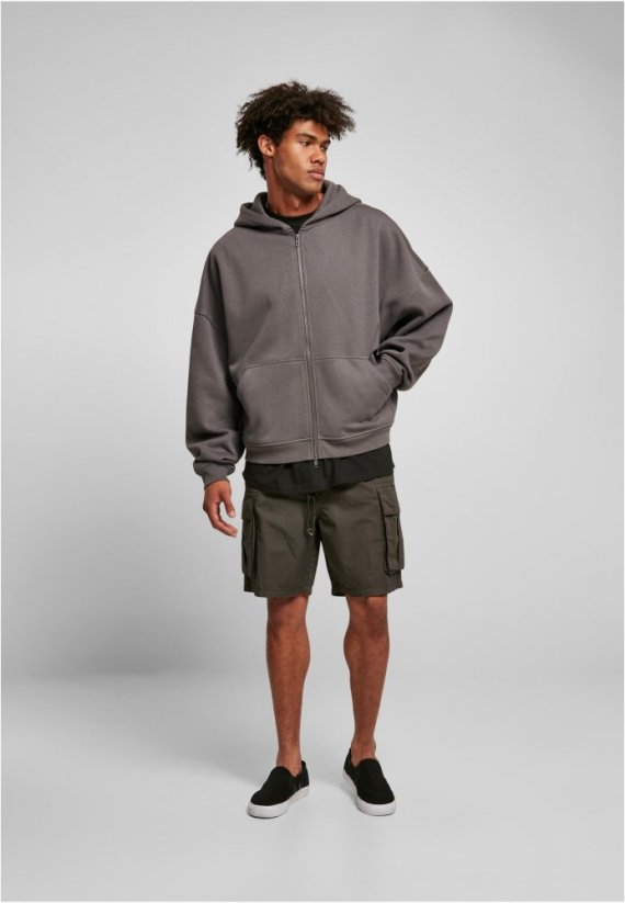 Pánska mikina Urban Classics Organic 90 Zip Hoody - darkshadow