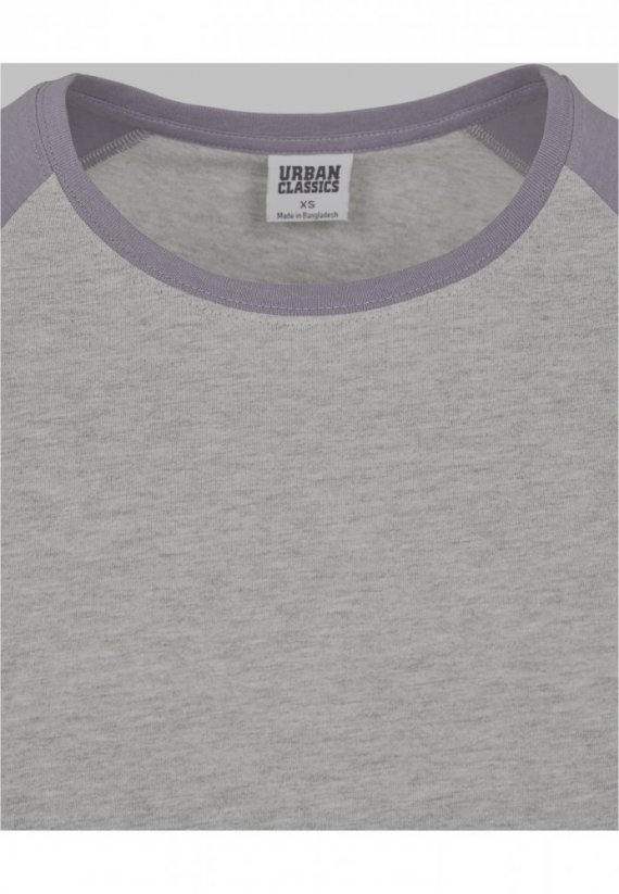Tričko Urban Classics Ladies Contrast Raglan Tee - grey/dustypurple