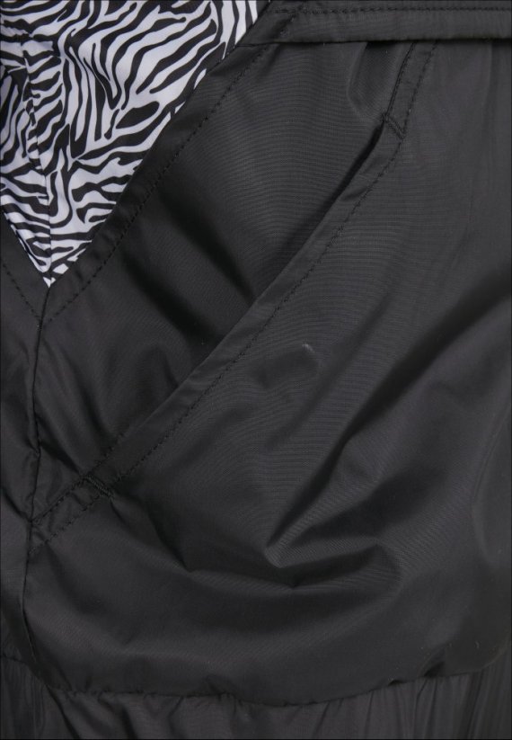 Ladies AOP Mixed Pull Over Jacket - black/zebra