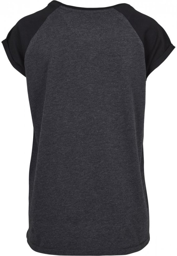 Tričko Urban Classics Ladies Contrast Raglan Tee - charcoal/black
