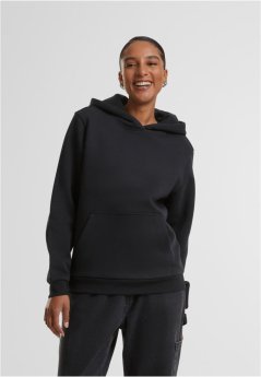 Ladies Fluffy Hoody  - black