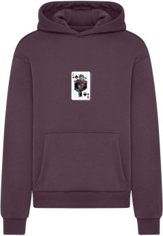Batman the Joker Card Fluffy Hoodie plumpurple
