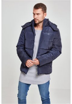 Pánská zimní prošívaná bunda Urban Classics Hooded Puffer - modrá