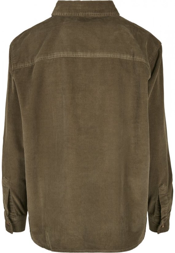 Dámska košeľa Urban Classics Corduroy Oversized Shirt - olive