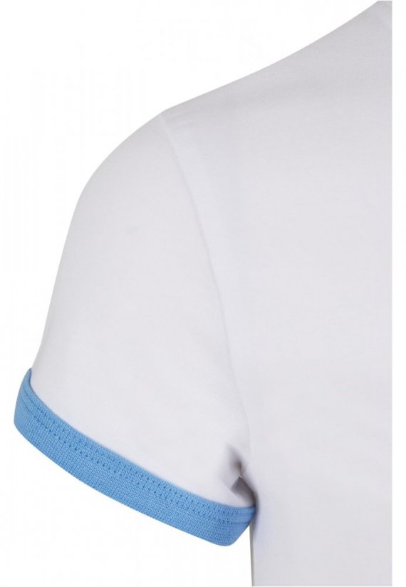 Ladies Stretch Jersey Cropped Tee - white/horizonblue