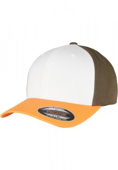3-Tone Flexfit - neonorange/white/olive