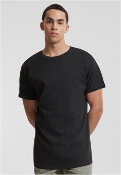 Long Shaped Turnup Tee mandarin 4XL - black