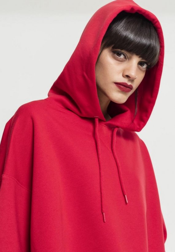 Mikina Urban Classics Ladies Long Oversize Hoody - fire red