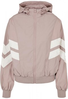 Ladies Crinkle Batwing Jacket - duskrose/whitesand