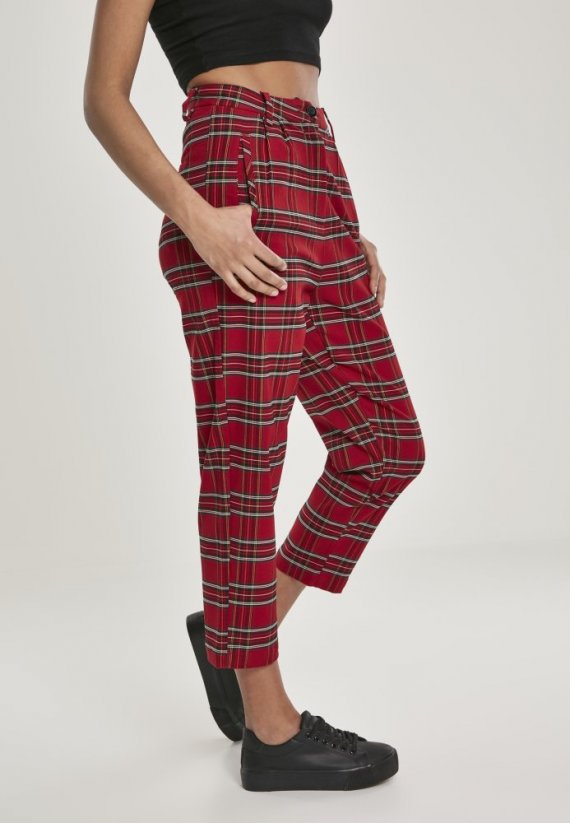 Nohavice Urban Classics Ladies High Waist Checker Cropped Pants
