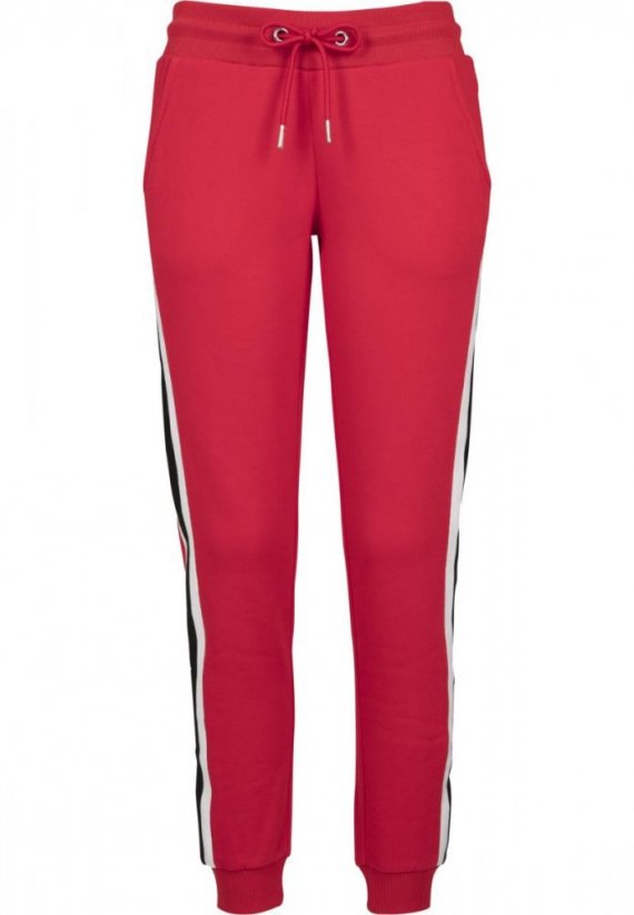 Ladies College Contrast Sweatpants - firered/wht/blk
