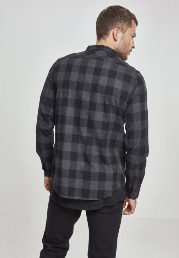 Koszula flanelowa męska Urban Classics - czarno szary