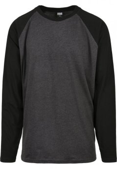Raglan Contrast LS - charcoal/black