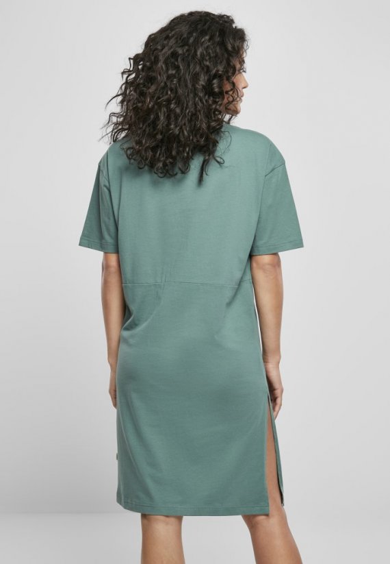 Šaty Urban Classics Ladies Organic Oversized Slit Tee Dress - paleleaf