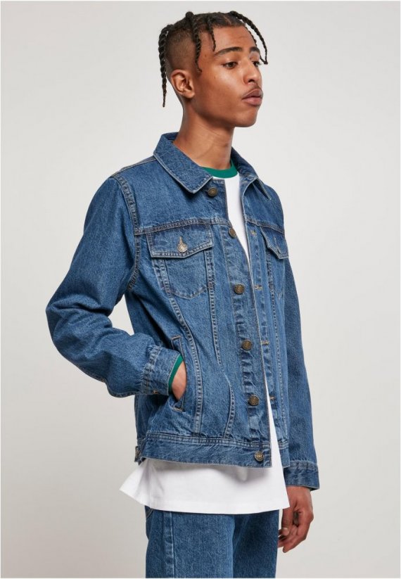Modrá pánská džínová bunda Urban Classics Organic Basic Denim Jacket