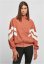 Ladies Crinkle Batwing Jacket - terracotta/whitesand