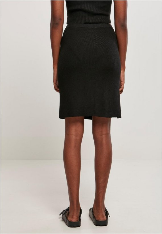 Ladies Rib Knit Skirt - black