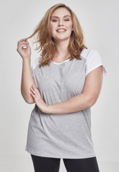 T-shirt Urban Classics Ladies Contrast Raglan Tee - grey/white