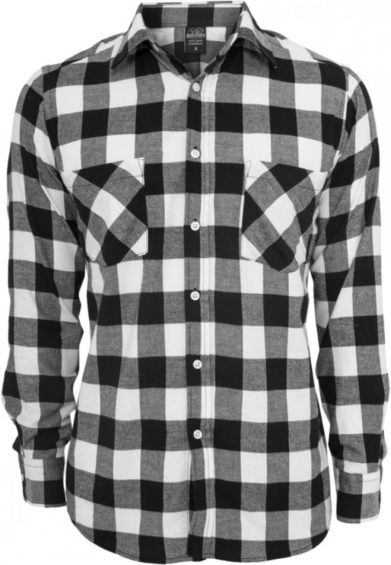 Čierno/biela pánska košeľa Urban Classics Checked Flanell Shirt