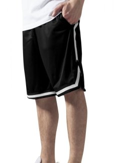 Szorty Urban Classics Stripes Mesh Shorts - black/black/white