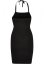 Ladies Rib Knit Neckholder Dress - black