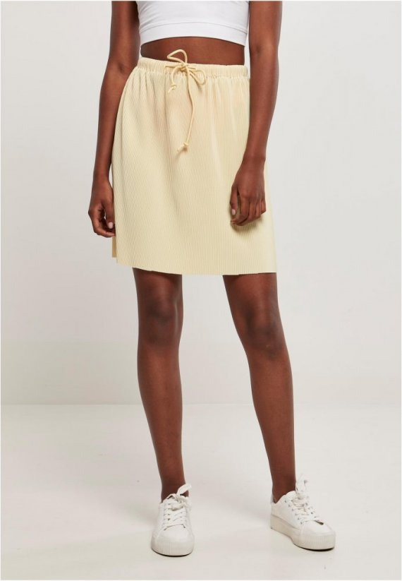 Ladies Plisse Mini Skirt - softyellow