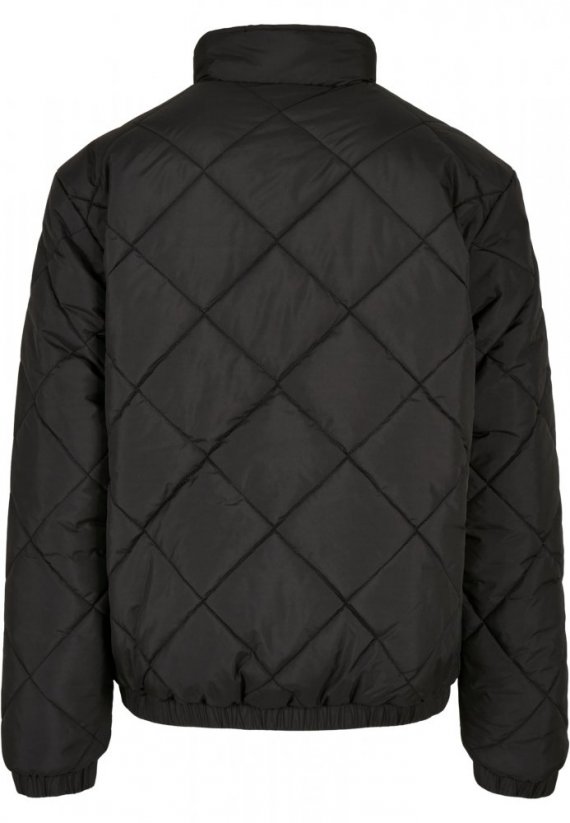 Diamond Quilted Short Jacket - black