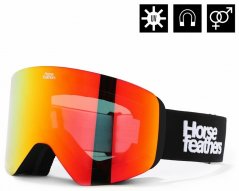 Snowboardové okuliare Horsefeathers Colt - čierne, červené