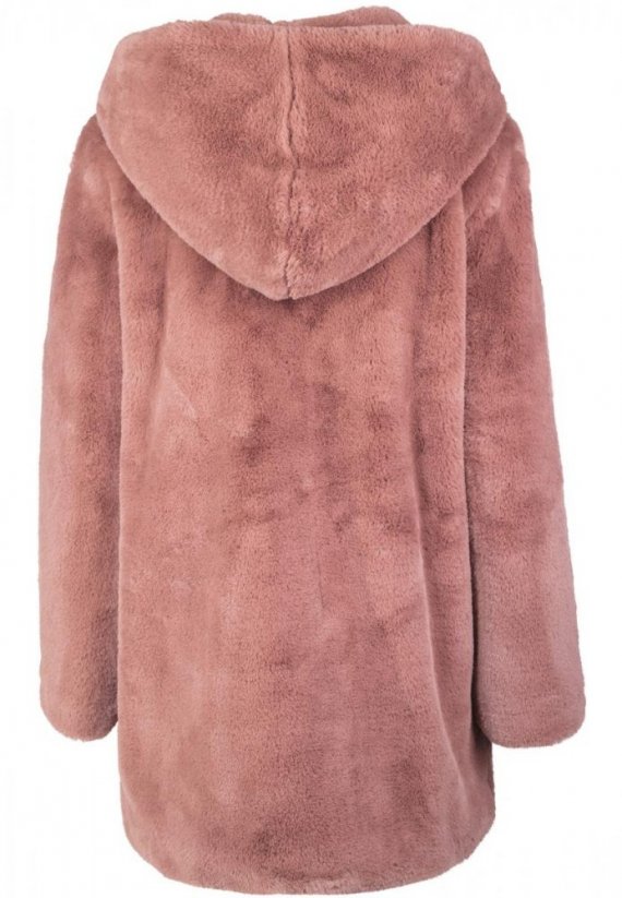 Staroružový dámsky kabát Urban Classics Ladies Hooded Teddy Coat