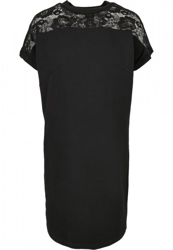 Sukienka Urban Classics Ladies Lace Tee Dress - black