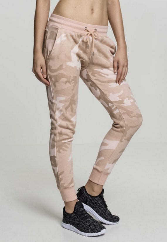 Damskie spodnie dresowe Urban Classics Ladies Camo Terry Pants - rose camo