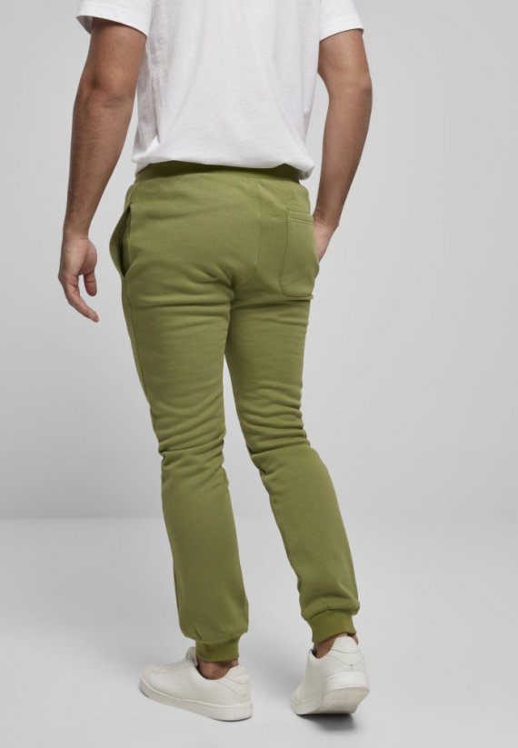 Pánske tepláky Urban Classics Organic Basic Sweatpants - zelené