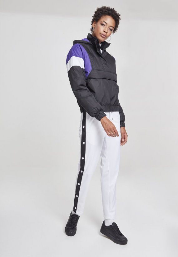 Ladies 3-Tone Padded Pull Over Jacket - black/ultraviolet/white