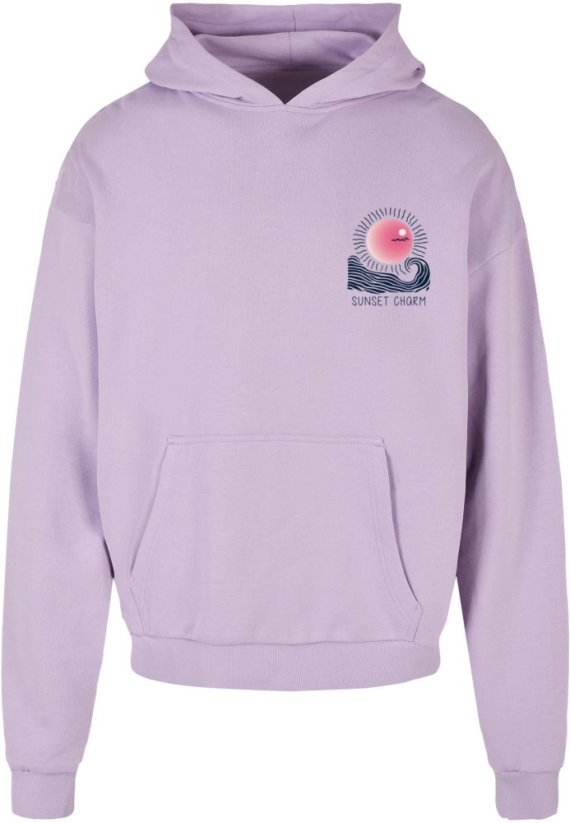 Sunset Charm Oversized Hoody black 5XL - lilac