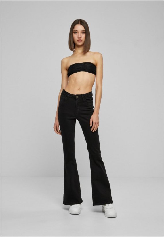 Dámská podprsenka Urban Classics Laces Bandeau - černá