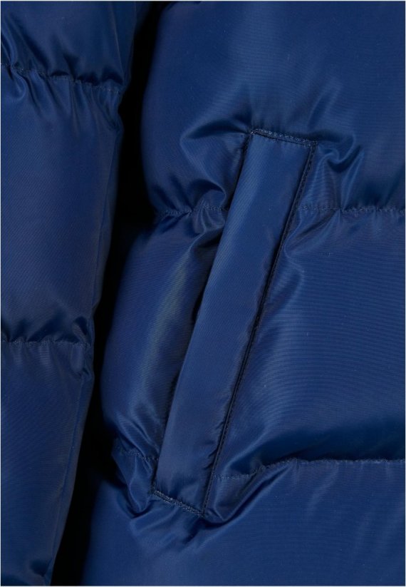 Modrá pánská zimní bunda Urban Classics Hooded Puffer Jacket
