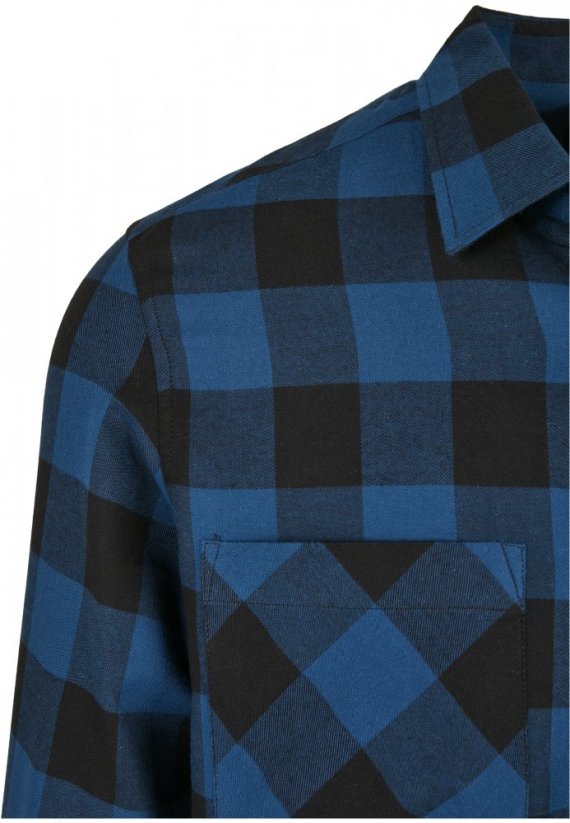 Čierno/modrá pánska košeľa Urban Classics Checked Flanell Shirt