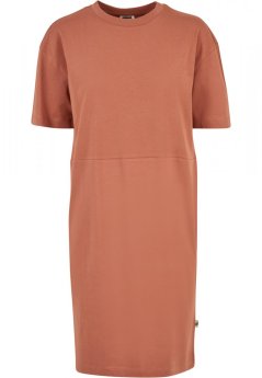 Ladies Organic Oversized Slit Tee Dress - terracotta