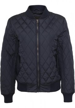 Dámská prošívaná bomber bunda Urban Classics Diamond Quilt Nylon-modrá