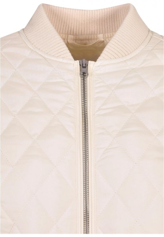 Ladies Diamond Quilt Nylon Jacket - whitesand