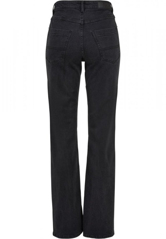 Tmavé dámské džíny Urban Classics Highwaist Straight Slit
