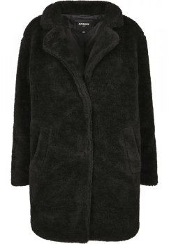 Dámský kabát Urban Classics Ladies Oversized Sherpa Coat - černý