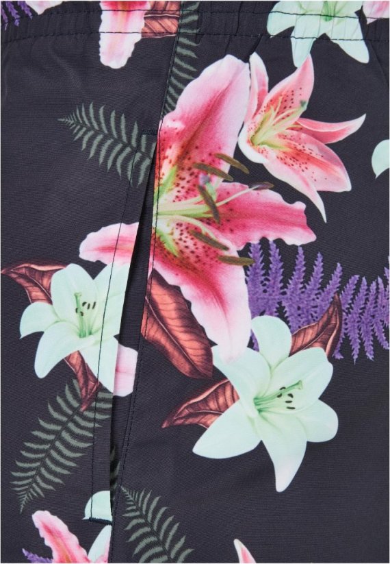 Pánské koupací šortky Urban Classics Pattern Swim Shorts - dark jungle aop