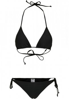Čierne dámske plavky Urban Classics Recycled Triangle Bikini