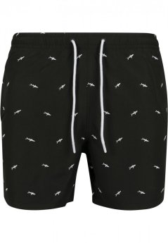 Męskie szorty Urban Classics Embroidery Swim Shorts - shark/black/white