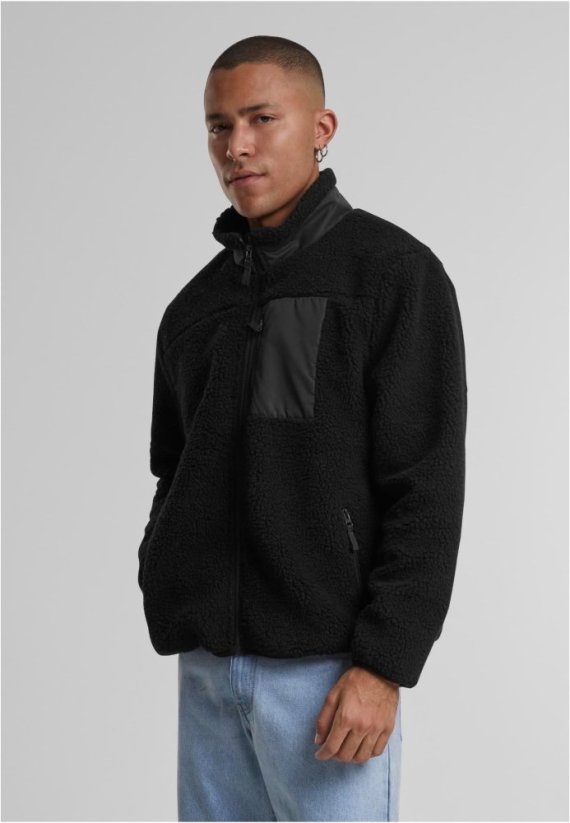 Teddy Jacket With Stand Up Collar black S - black