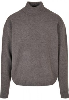 Pánský svetr Urban Classics Oversized Roll Neck Sweater - šedý