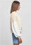 Ladies Oversized 2 Tone College Terry Jacket - softseagrass/white
